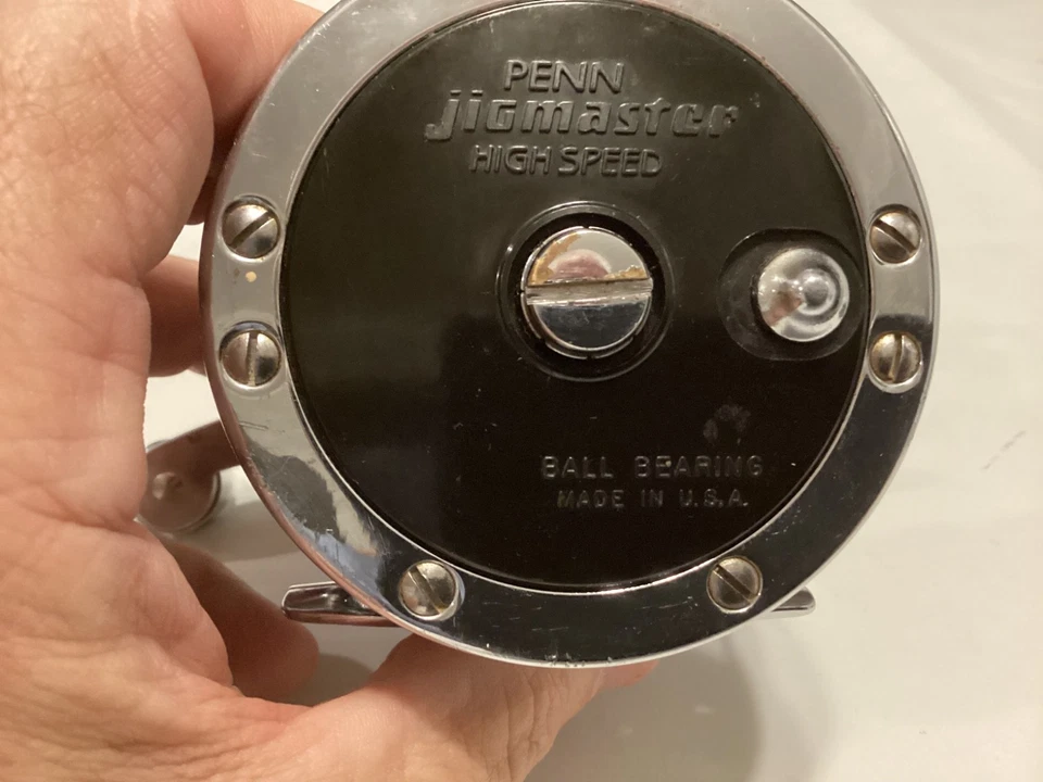 Carrete de pesca convencional vintage Penn carrete estrecho de alta velocidad Jigmaster 506HS Foto 4 de 4