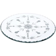 Plymor 8" Round, 5mm Thick Beveled Etched Glass Mirror Circle