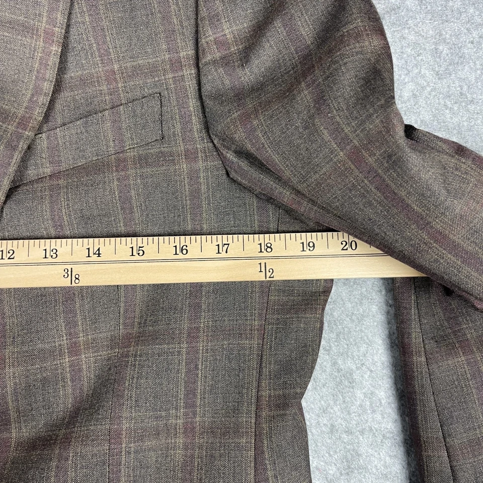 Traje de lavandería inglés de 2 piezas para hombre marrón ventana a cuadros Blazer 38R Pantalón 34x30 Foto 3 de 4