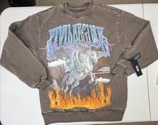 Civil Regime Vintage Wash The Dreamers Over the Fire Crewneck Sweatshirt  Size M