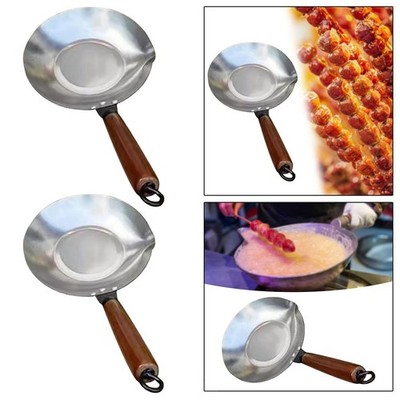 Zuckerpfanne Metall Holzgriff Süßigkeiten Schmelztiegel für Schokolade Kochen Käse