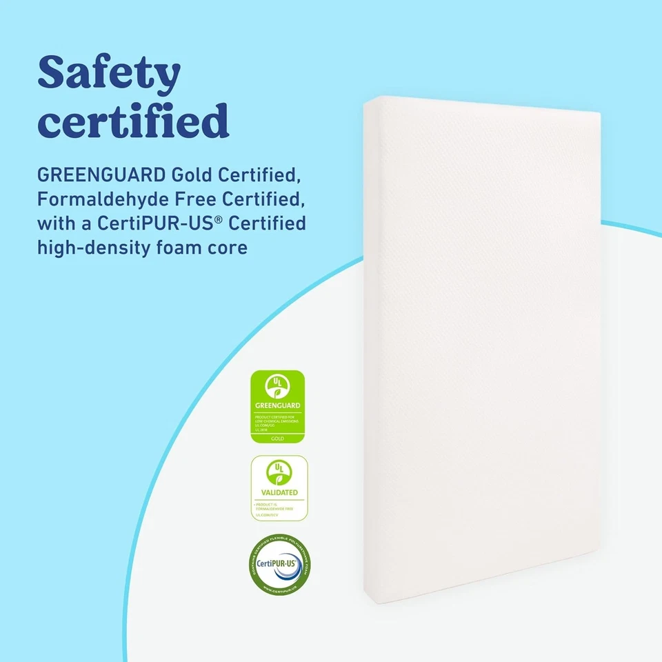 Colchón Premium para Cuna y Niño Pequeño - Certificado GREENGUARD Dorado, Lavable a Máquina OE Foto 3 de 4