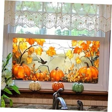 Window Privacy Film Stained Glass Window Film Fall Pumpkin Fall Pumpkin #05