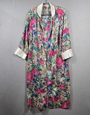 Vintage Victoria  s Secret Floral Paisley Robe Lightweight Satin Trim P/S