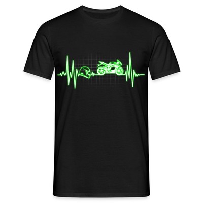Biker Herzschlag Motorrad Männer T-Shirt