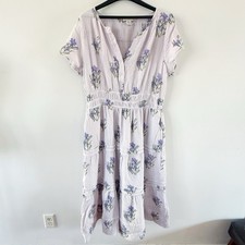 Cynthia Rowley Women Cotton Gauze Floral Tiered Dress 2X Spring Pastel Cottage