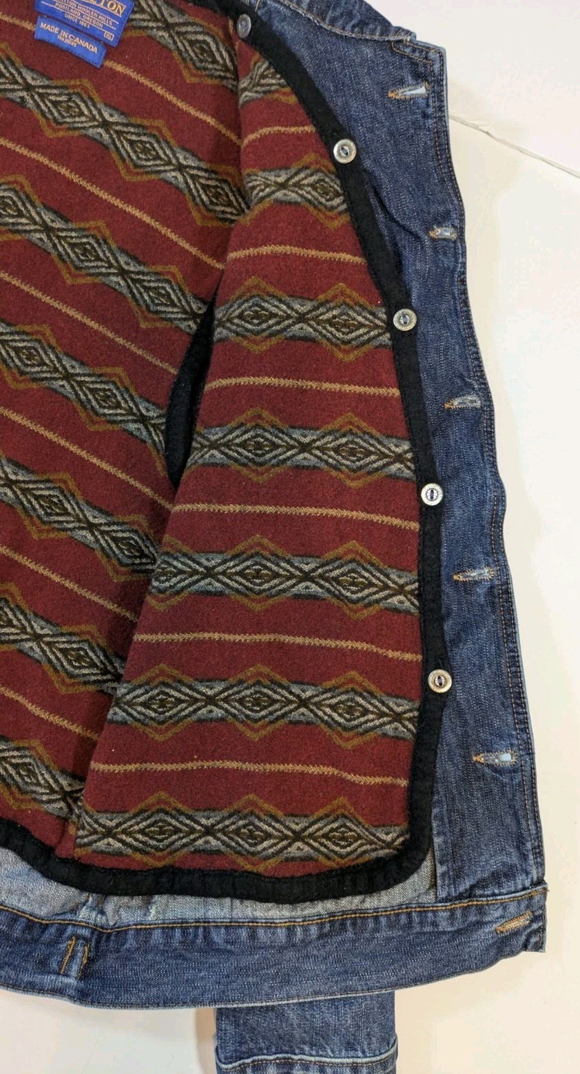Vintage Pendleton Denim Jacket  Aztec Blanket Lin… - image 19
