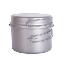 Boundless Voyage Camping Pots and Pans Set Titanium Cooking Set 1200ml Pot wi...