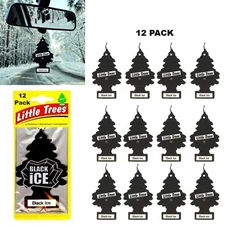 12 Little Trees Car Air Freshener Black Ice Scent Auto Fresh Home Hanging