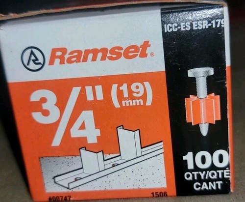 Ramset 3/4" Fissaggi di potenza a bassa velocità #00747 numero 100 - Foto 1 di 8