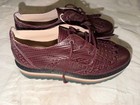 Zimmermann Burgundy Embossed Leather Platform Oxford Brogues Women’s Shoes — photo 4
