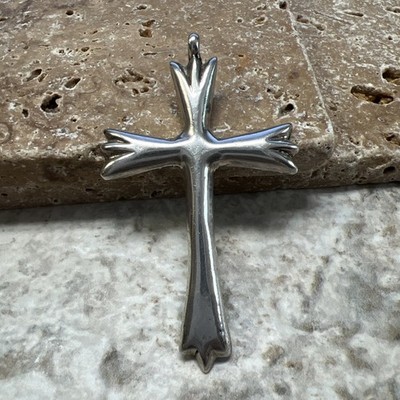 MJ Sterling Silver Native American Navajo Cross Pendant 2.5'', 10.8g