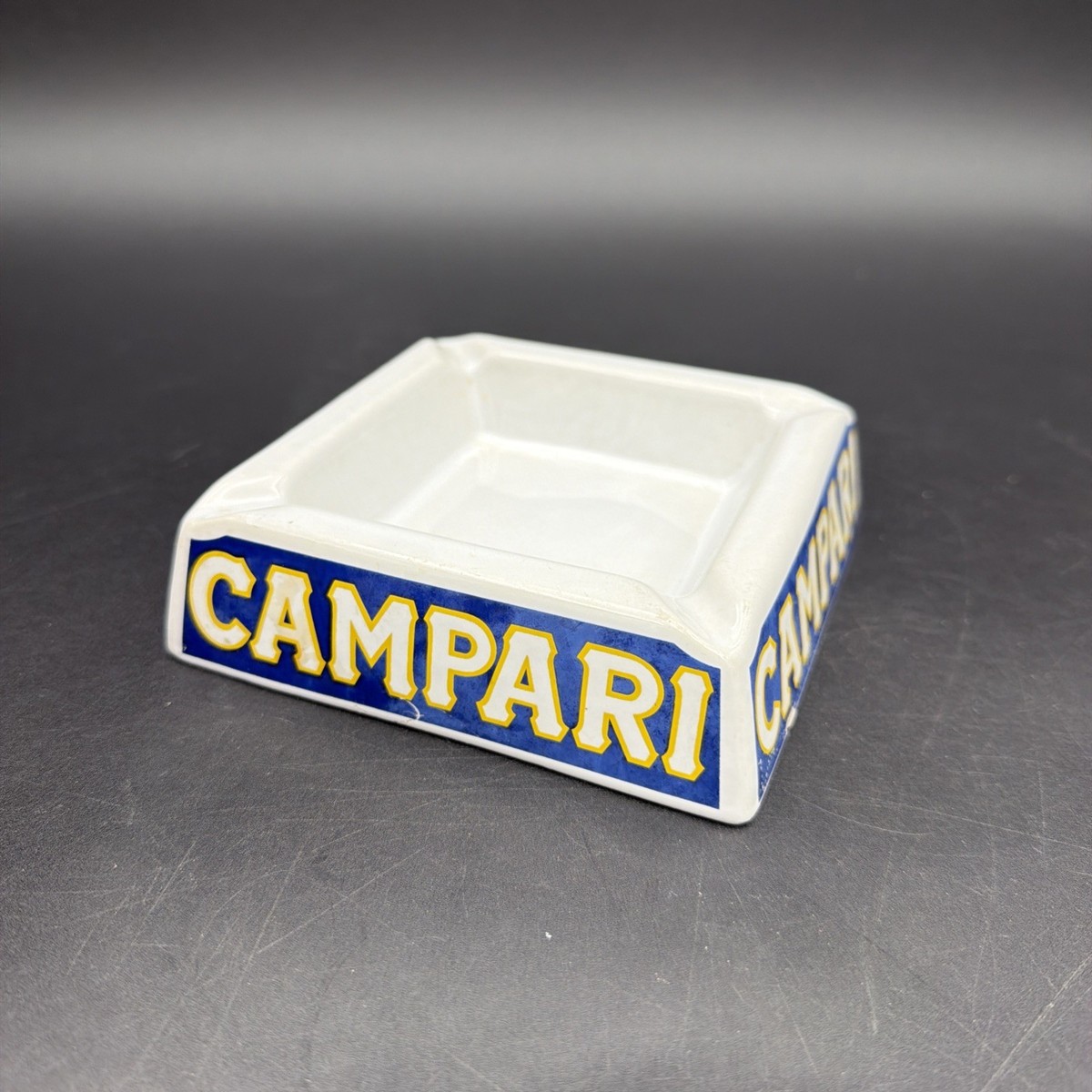 CAMPARI 陶器製アンティーク灰皿 Made in Italy Vintage Campari Italy Dal 1860 Ashtray Ceramic Mid-Century 1960s 喫煙具・ライター