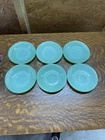 6 Vintage Fire King Jadeite Saucers 5.75" Ribbed Jade-ite