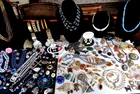 Huge Vtg Jewelry Lot Ross Simmons Avon Camphor Ring Sterling Mourning Bakelite