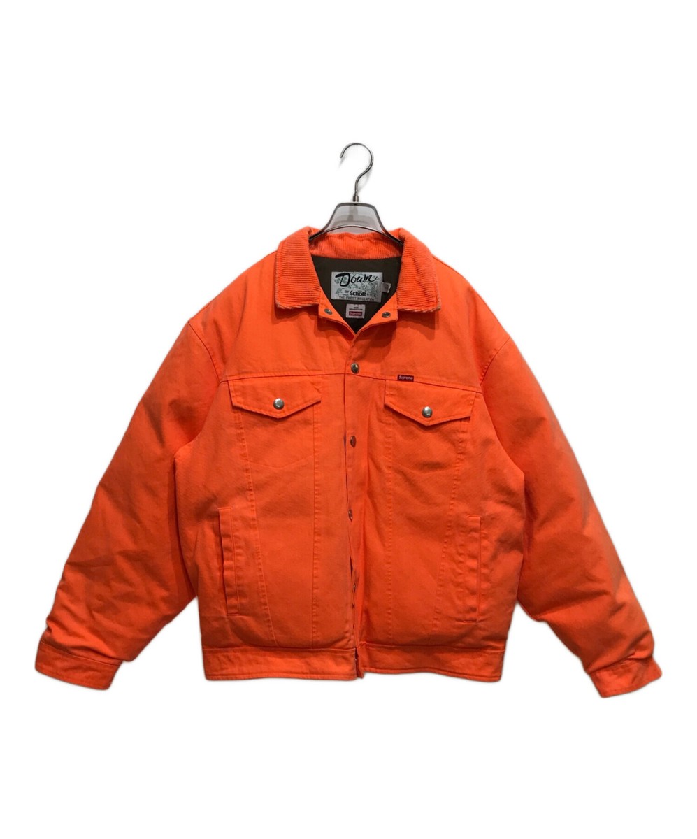 SUPREME × Schott Canvas Down Trucker Jacket Size: L Orange SUPREME × Schott Canvas Down Trucker Jacket Size: L Orange