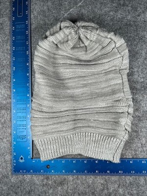Maramatte Corp Slouch Beanie Toque Adult One Size Gray Knit 100% Acrylic Ski