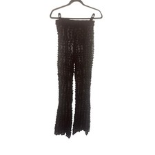 PrettyLittleThing Black Sheer Lace Flare Pants US 4 Y2K Gothic Fest