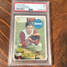 Topps 1969 Johnny Bench All-Star Rookie #95 Reds PSA 1 Baseball Card. rookie card picture