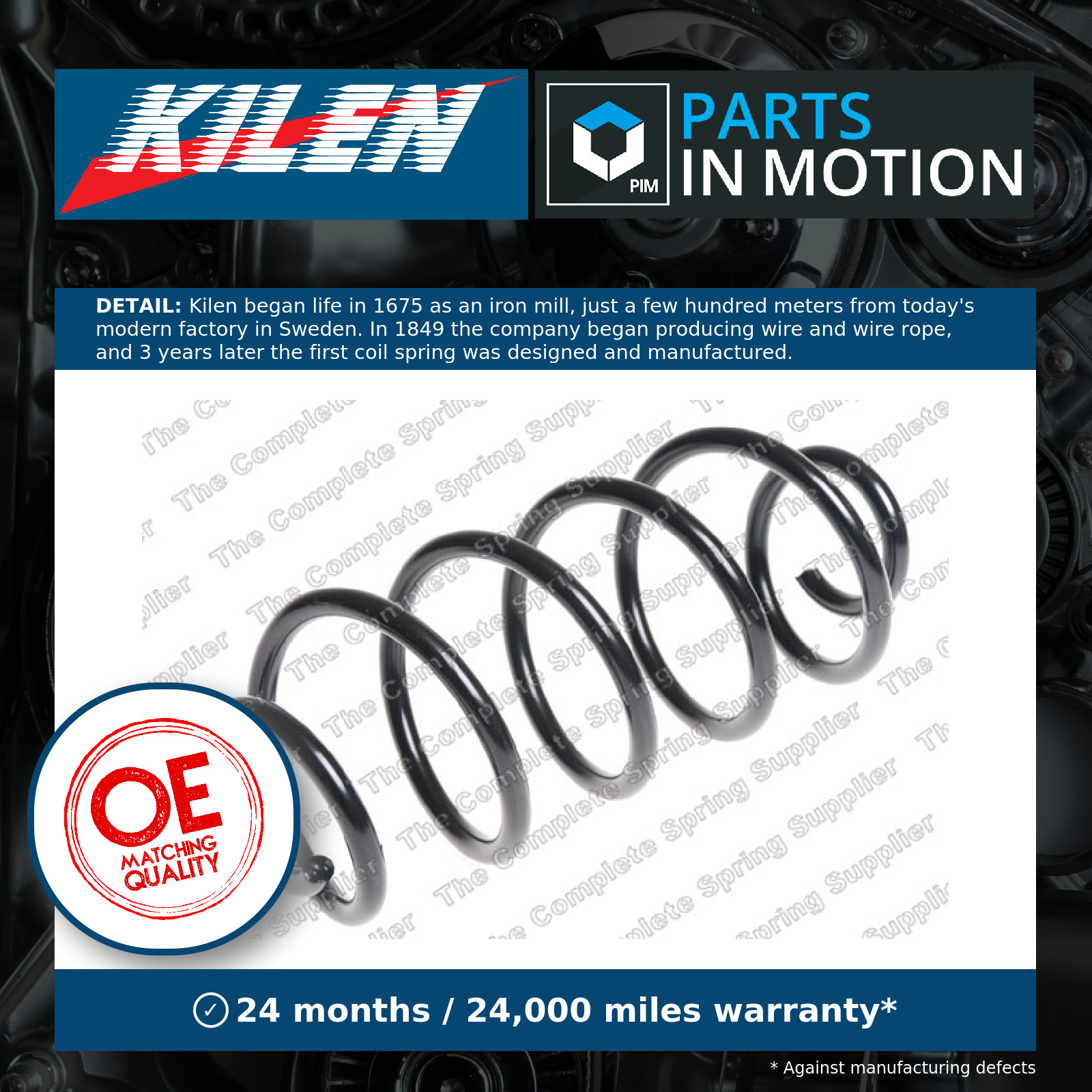 Coil Spring Rear 61066 Kilen Suspension 5102S7 Genuine Top Quality Guaranteed