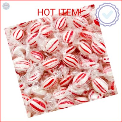 Peppermint Drops Hard Candy | 1 Pound Bag - Approx. 75 Count | Individually Wrap