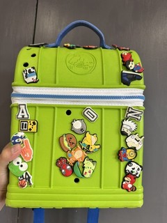 Crocs Mini Green Backpack Zip Closure Adjustable Straps Elmo Superman Charms
