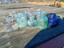 Lot Of 8 Antique Ink Bottles Keller, Carter's, Higgins, Ect Inkwells