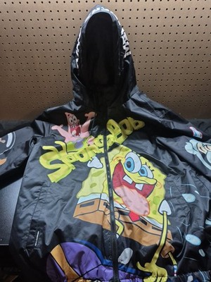 Members Only X Nickelodeon Sponge Bob Mens Hooded Full Zip Coat Jacket XL