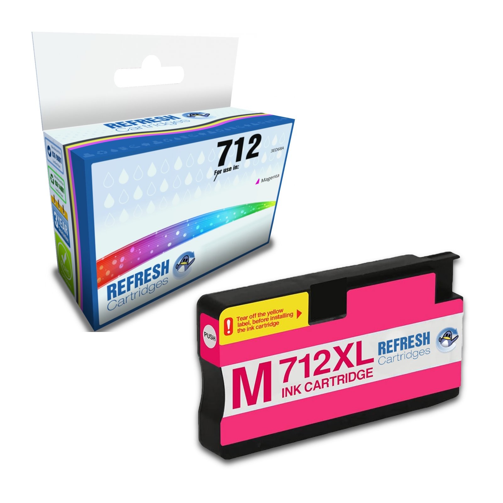 Remanufactured 712 Magenta Ink Cartridge Replacement for HP Printers
