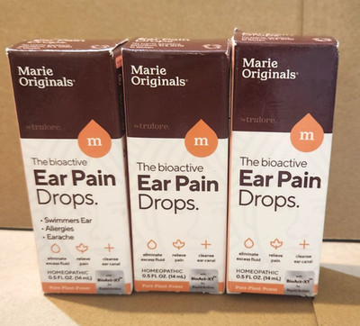 3x Marie Originals Ear Pain Relief Drops For Pain Relief & Infection Prevention