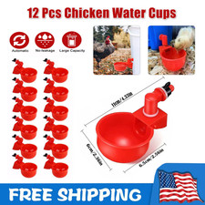 12 PCS Chicken Automatic Watering Cups Poultry Drinker Waterer Duck Quail Hen