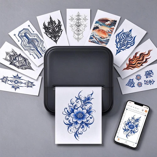 Mini Tattoo Stencil Thermal Printer Wireless Transfer Machine iOS Android - product listing photo