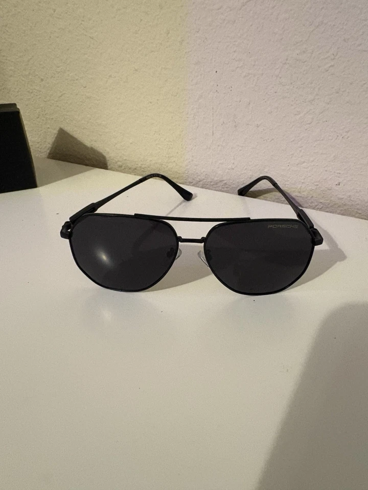 Gafas de sol Porsche Aviator polarizadas, negro mate, humo, PH12 Foto 4 de 4