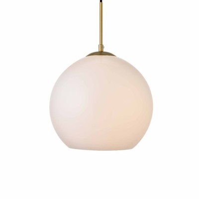 Elegant Lighting LD2225 Baxter 12''W Pendant - White