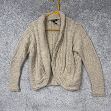 Lauren Ralph Lauren Cardigan Sweater S/M Cable Knit Fisherman Preppy Heritage