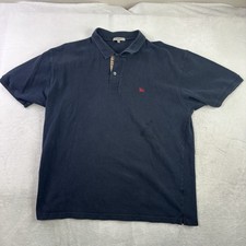 Burberry Blue Short Sleeve Collared Polo Shirt Men's 2XL Stains