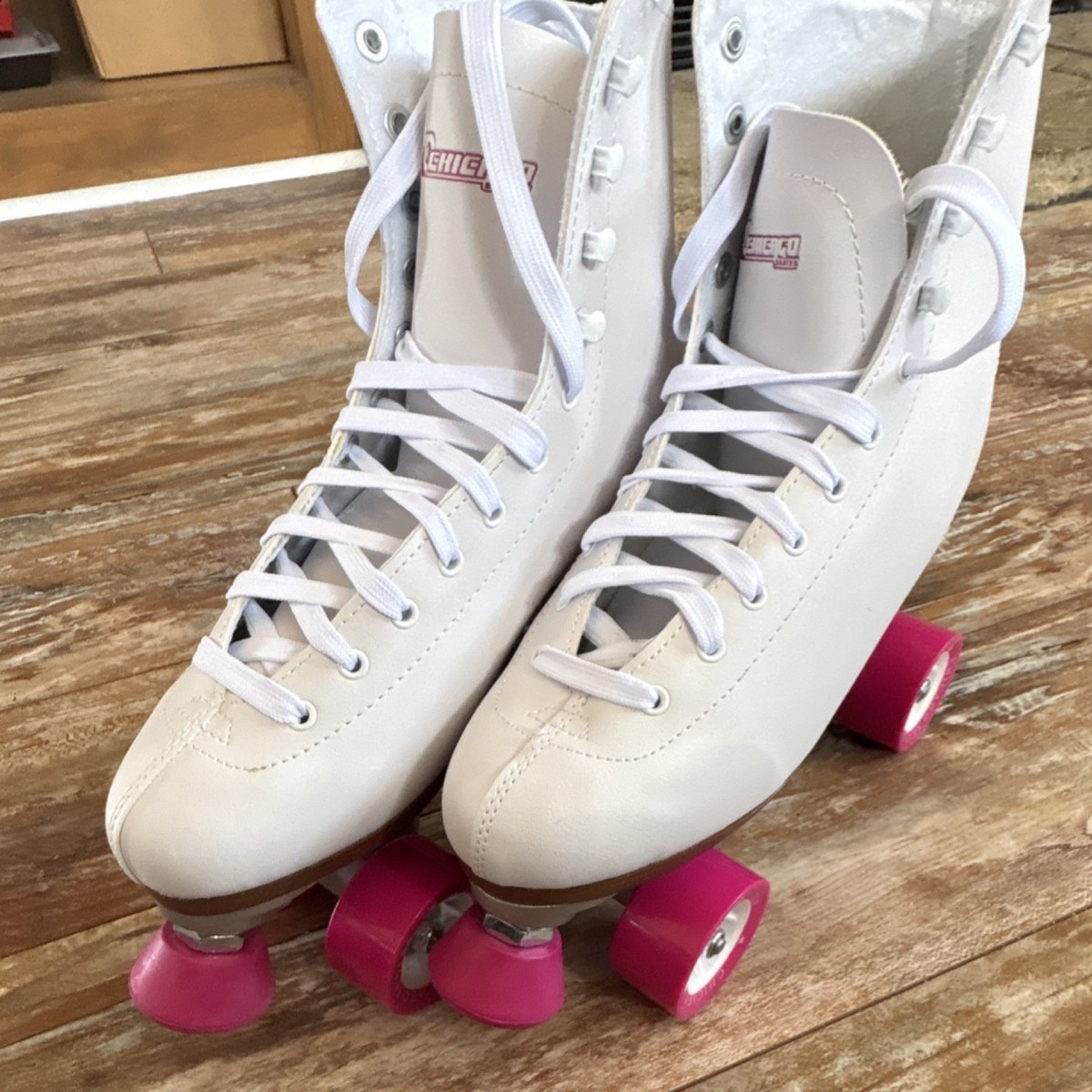 Patins à Roulettes Femme Chicago 8518J – Taille US 6 / EUR 37, Blanc/rose, Neufs