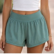 Halara Softlyzero Airy High Waisted Flowy Fitness Shorts Sage Green Women's Med