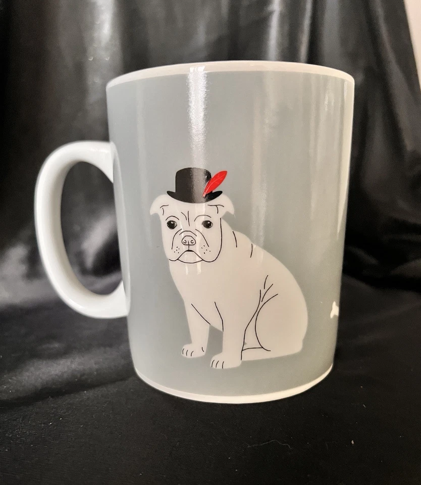 Fringe Studio Collector Bulldog Mug Dog In English Bowler Hat W/Red Feather - Image 2 of 4