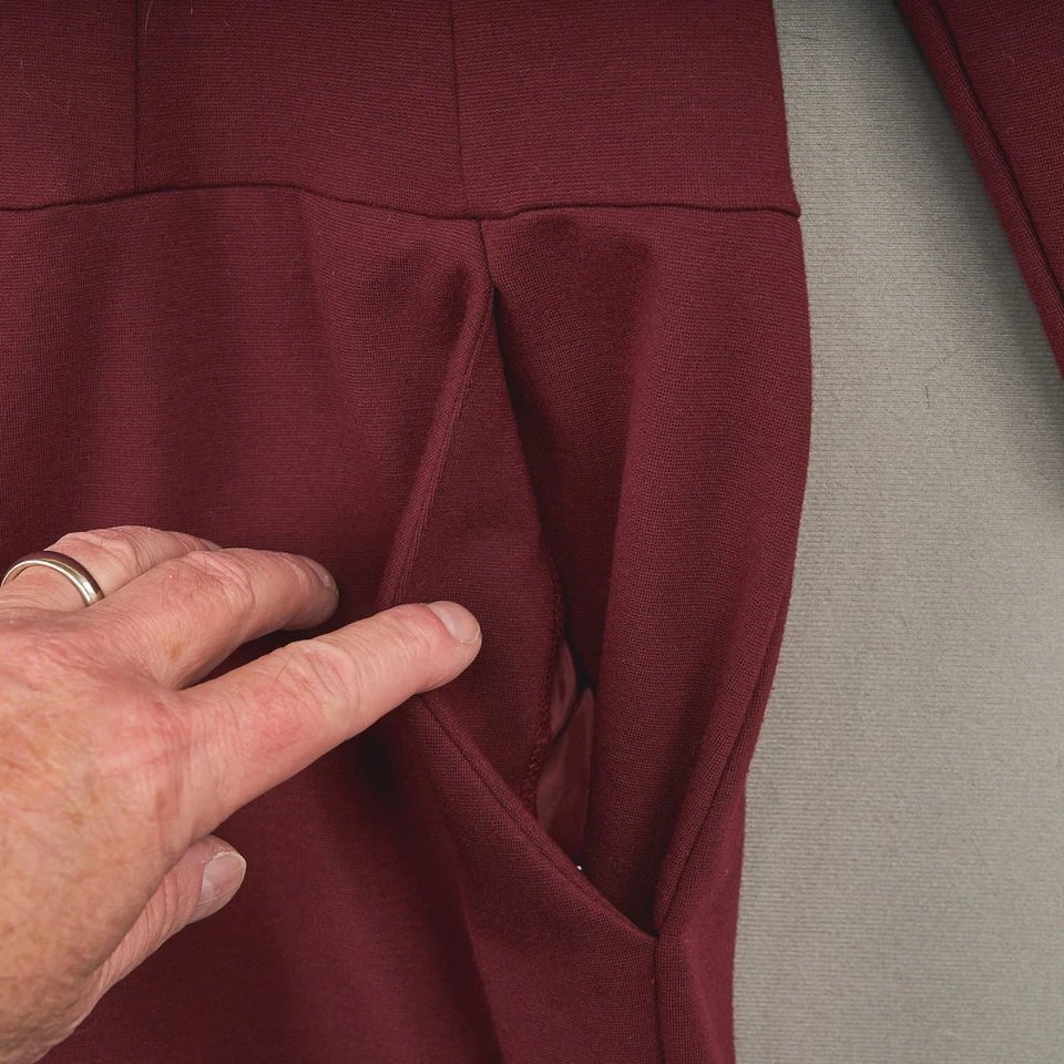 Talbots Dress Womens 16p Burgundy Ponte Knit Stretch Sheath Shift Office - Image 3 of 4