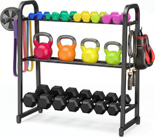 3 Tier Adjustable Dumbbell Rack, 360LB Capacity Weight Rack for Home Gym Storage