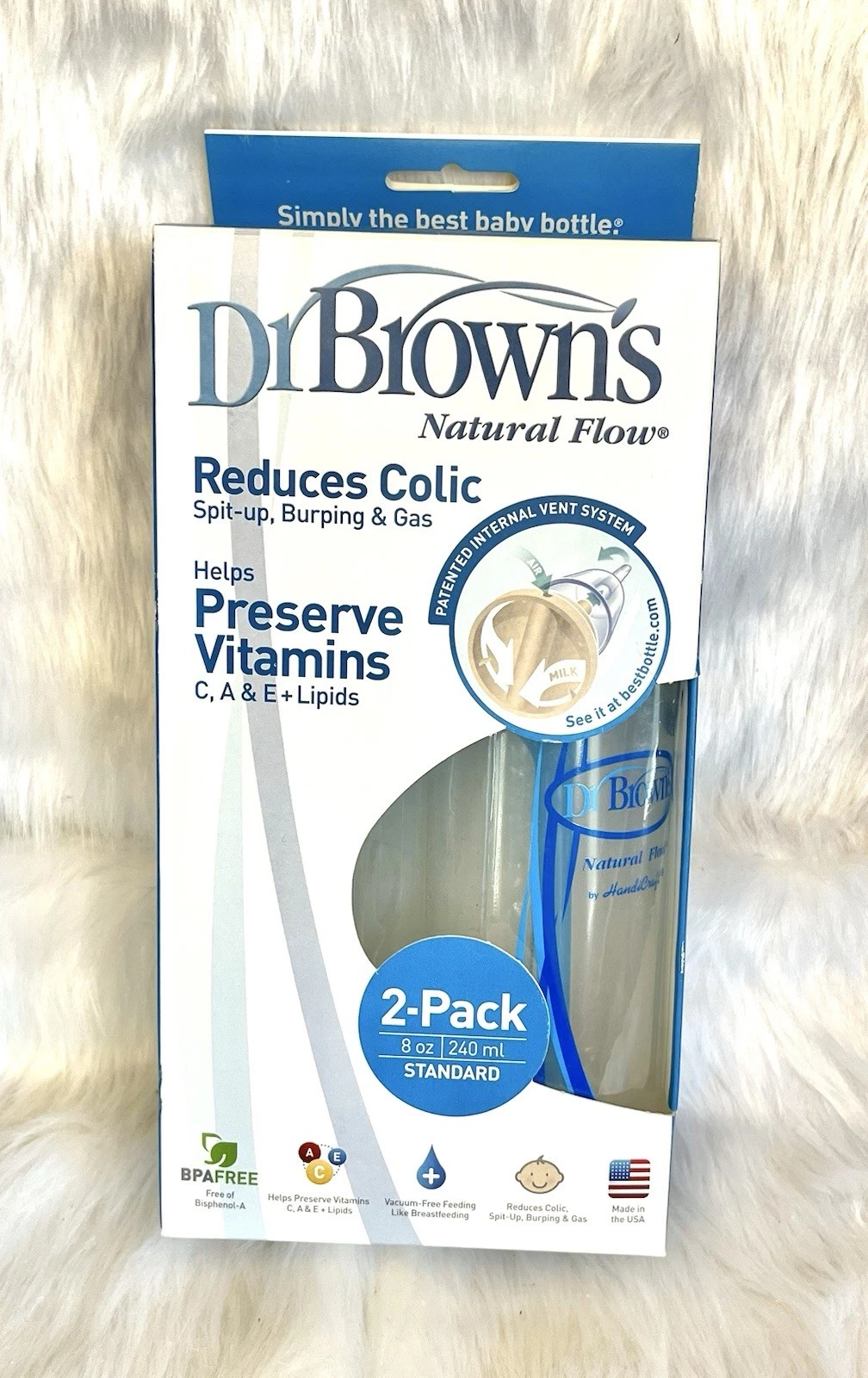 Dr. Browns Natural Flow Standard Glass Bottles 8 Oz