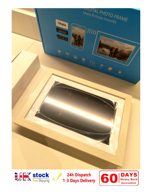 WiFi Digital White Wood Photo Frame 10.1inch Touch Screen 16GB Christmas Gift - Image 4 of 4