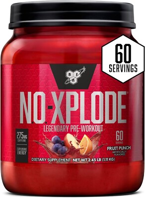BSN NO Xplode Pre-Workout Pump Nitric Oxide Booster 60 Servings 5 Flavors New