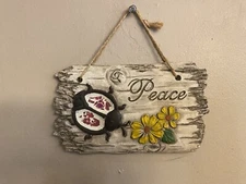 Garden Wall Plaques/ Hanging Ceramic Signs Peace