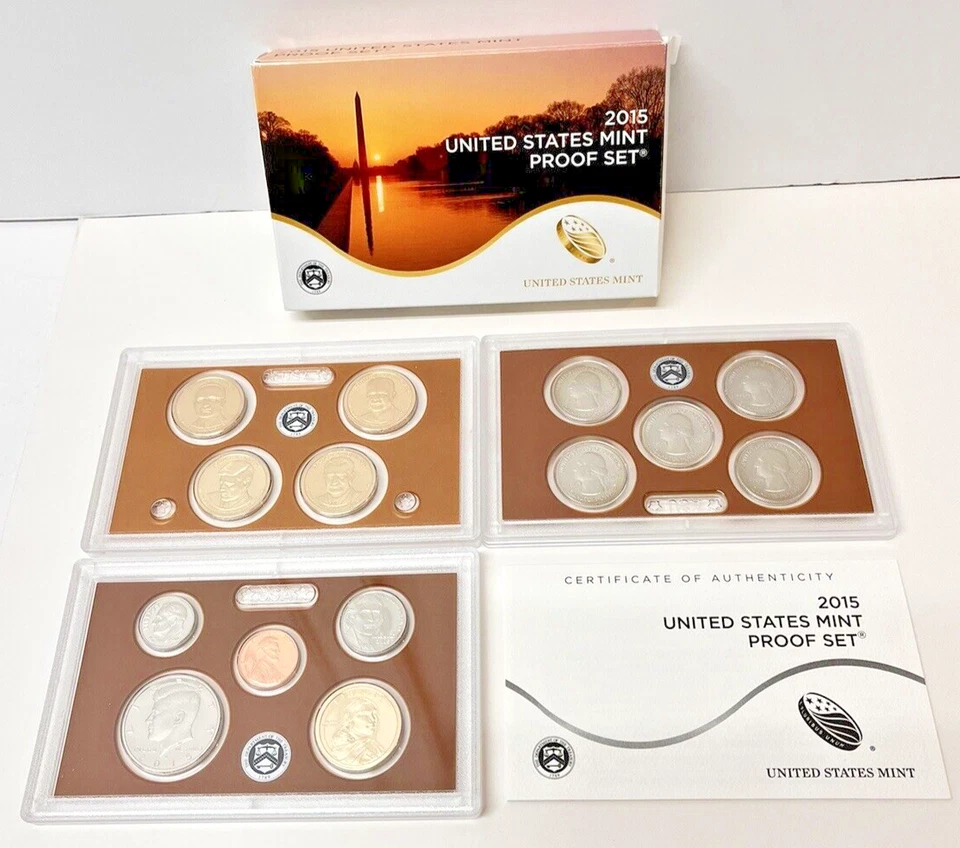 U.S. Mint 1985 Uncirculated W/ 2015 Proof Set Gift Idea Coin Collection ML - Image 3 of 4