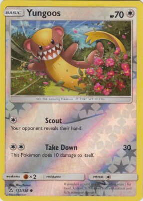 Pokemon - Yungoos - 112/156 - Common - Reverse Holo - Sun and Moon Ultra Prism -