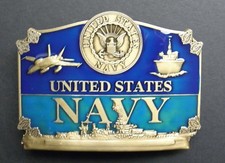 US NAVY USN ENAMEL BELT BUCKLE 3.5 INCHES