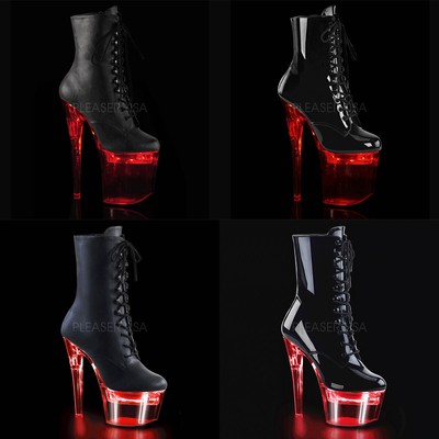 Pleaser LED Illuminated Ankle Boot Side Zip Adult Women Shoes Boots FDANCE1020