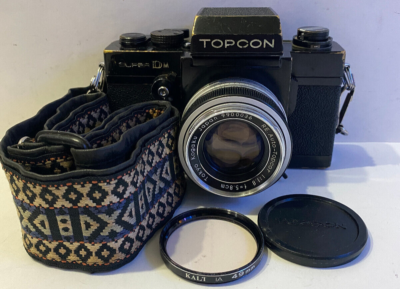 Topcon Super DM 35mm Film Camera Black w/ Topcon RE Auto-Topcor